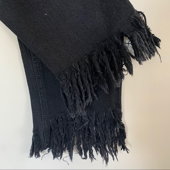 Regular High Waist Jeans with Distressed Hems - Picture 3 of 4